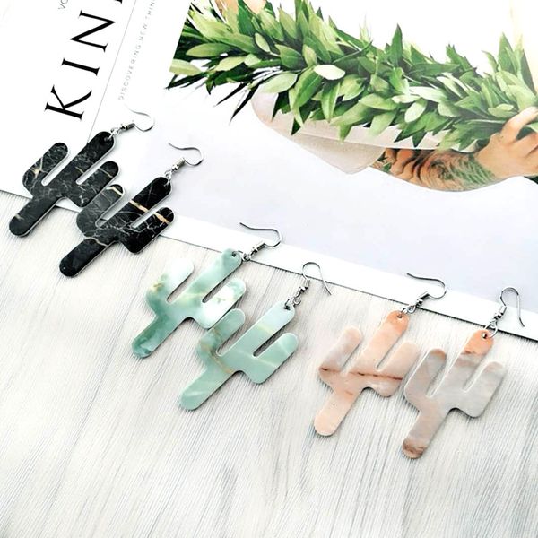 

women marble designer leather earrings for wedding fashion new 2 pairs silver plant jewelry leather earrings