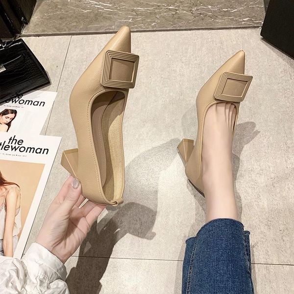 

high heels pointed toe slimming shoes sandals ladies 2021 lace-up shallow mouth slip on pumps spikes all-match african b dress, Black