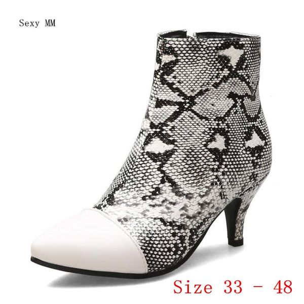 

boots spring autumn high heels women ankle heel shoes woman short small plus size 33 - 48, Black