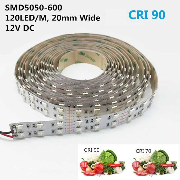 

strips high cri90 flexible led dc12v dimmable smd double row 120leds per meter non-waterproof 15mm width 1800lm