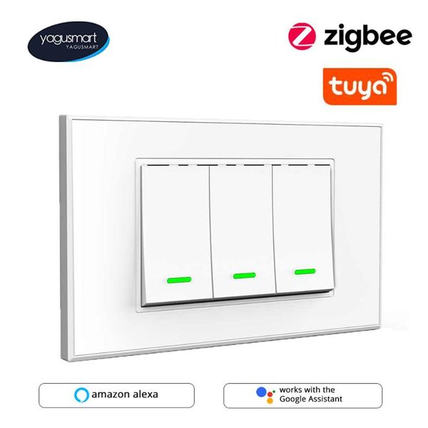 

smart home control yagusmart tuya switch zigbee push button neutral required alexa google zigbee2mqapp remote 110-240v