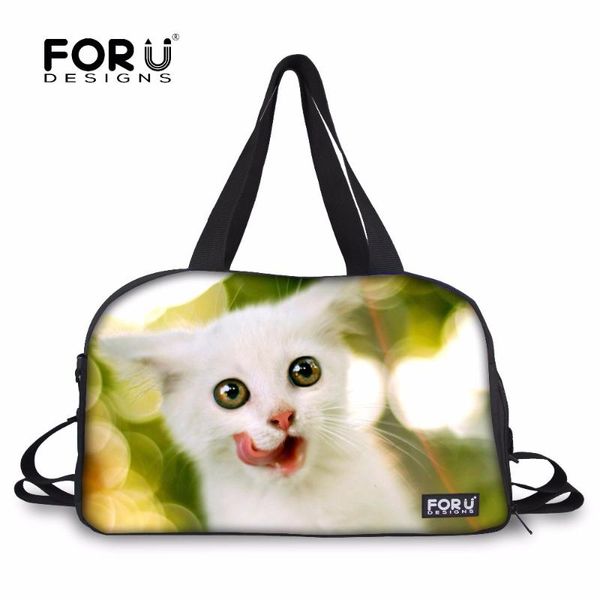 

outdoor bags forudesigns sports gym bag for women fitness kawaii little cat printing yoga mat handbag athletic training shoulder