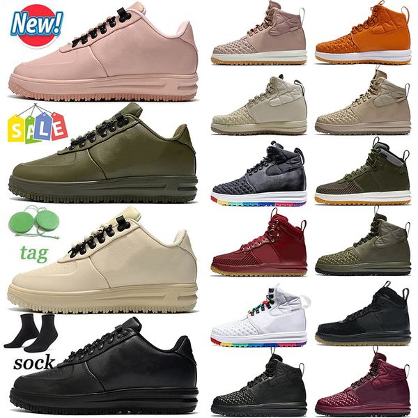 

lunar 1 duckboot men women boots running shoes triple black multi linen medium olive red ale brown obsidian wolf grey dhgates high boot trai