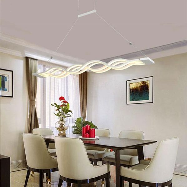 Modern LED Kolye Işıkları Yemek Odası için Avize Lambası Akrilik + Metal Süspansiyon Asılı Tavan Lambaları Ev Aydınlatma Mutfak Için