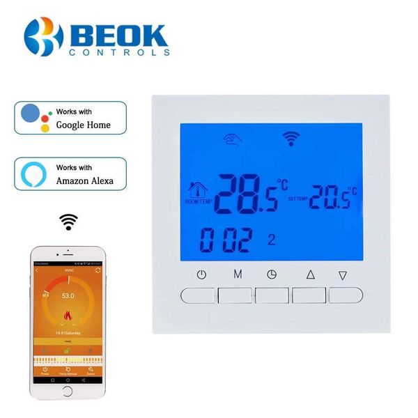BEOK BOT-313WIFI Caldeira a gás Aquecimento Thermostat Bluewhite AC220V WiFi Regulador de Temperatura para Caldeiras Programável Semanal 210719