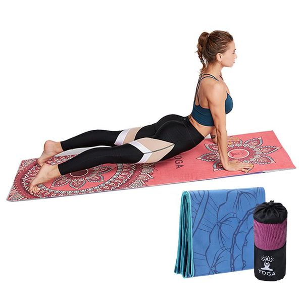 

microfiber yoga mat blankets 185*63cm printed pilates fitness gym exercise cover portable travel workout meditation pad