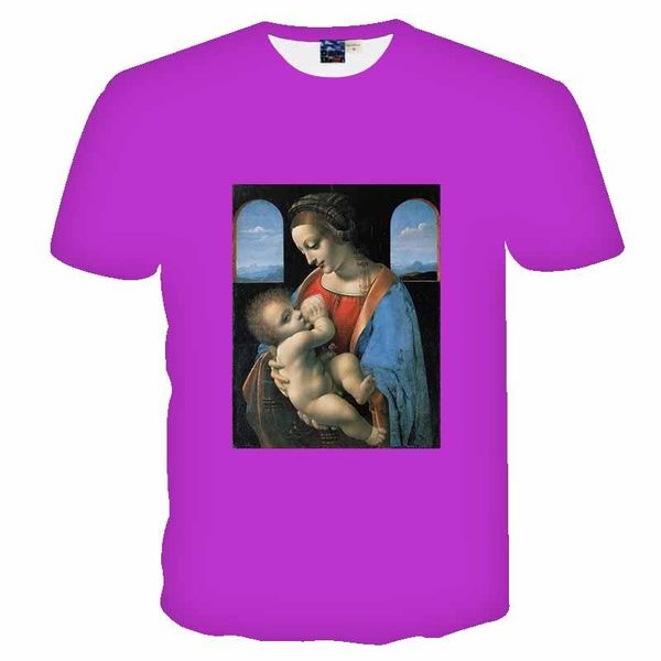 

men's t-shirts da vinci world famous painting t-shirt 3d printing summer short sleeve personalized creative oversized top, White;black