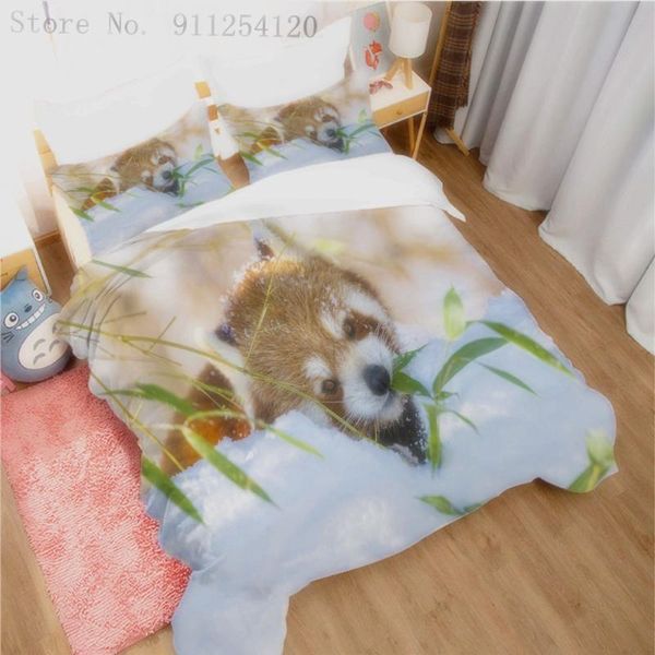 

bedding sets raccoon microfiber ropa de cama conjunto animals quilt cover luxury bed comforter set 2/3 piece linen