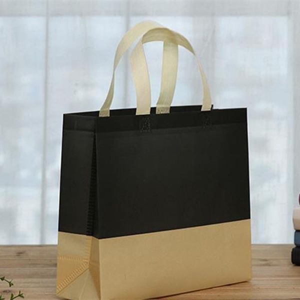 

gift wrap 100pcs custom logo printed non-woven bags tote shopping