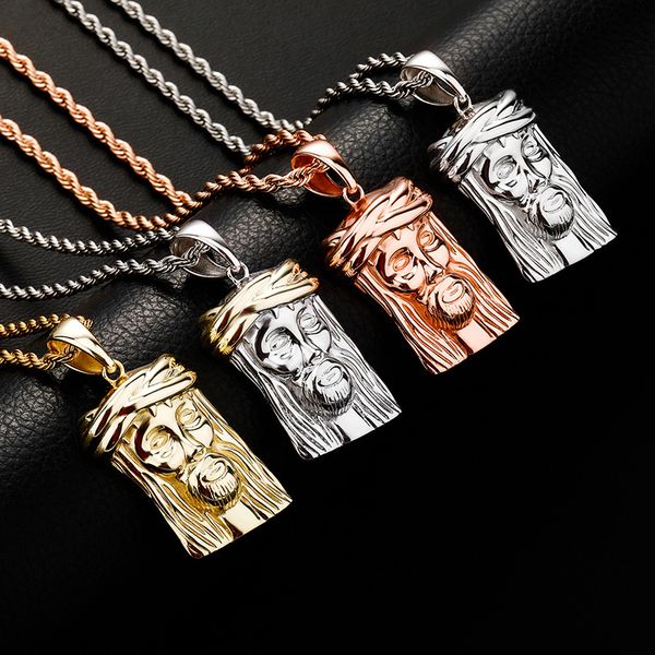 

925 sterling silver jesus necklaces luxury fashion cubic zirconia 18k gold plated pendant men women jewelry gifts