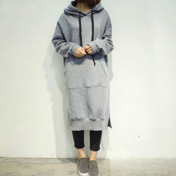 

women's hoodies & sweatshirts oversized 5xl autumn women long pullover big pocket detail strings hooded sweatshirt minimalist 6 warm co, Black