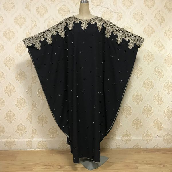 

casual dresses african clothing design dashiki embroidery beading ethnic muslim abaya bazin robe gowns maxi lace es lady lwk1, Black;gray