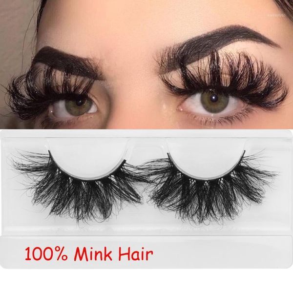 

25mm long 100% mink hair lashes dramtic thick natural false eyelashes criss-cross handmade full strip eye makeup tools1