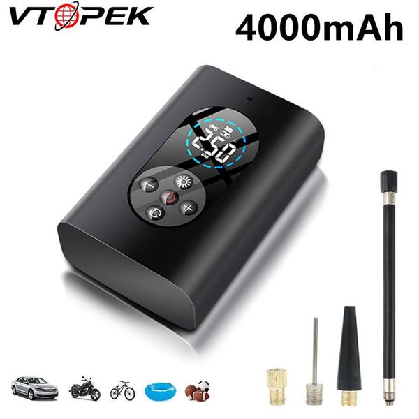 

inflatable pump vk tire inflator air electric 12v compressor car tyre 4000mah led light for motorcycle bike