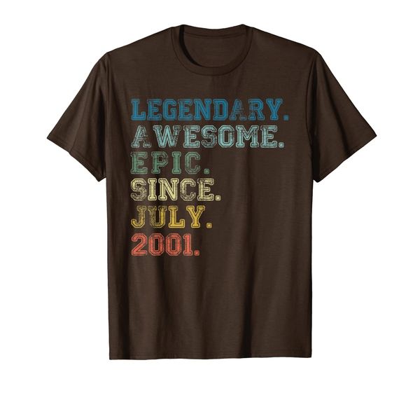 

legendary awesome epic since july 2001 18 years old tshirt, White;black