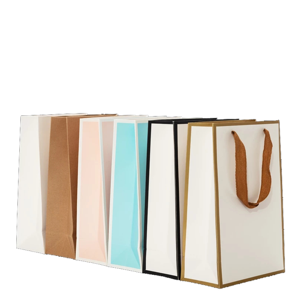 

gift wrap 10pcs small paper bags clothing store handbags kraft shopping thickened packaging