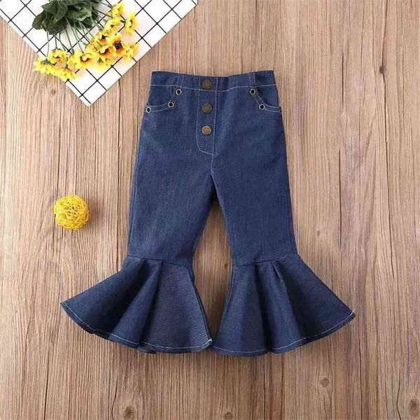 

children's jeans flared pants, White