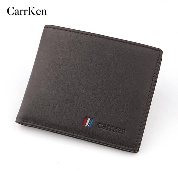

wallets carrken vintage men wallet simple style handmade leather custom name short small card purse male slim mini, Red;black
