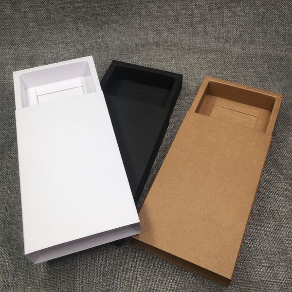 

gift wrap 50pcs/lot two sizes paper drawer type box kraft cardboard wedding for packaging candy/craft/cosmetics