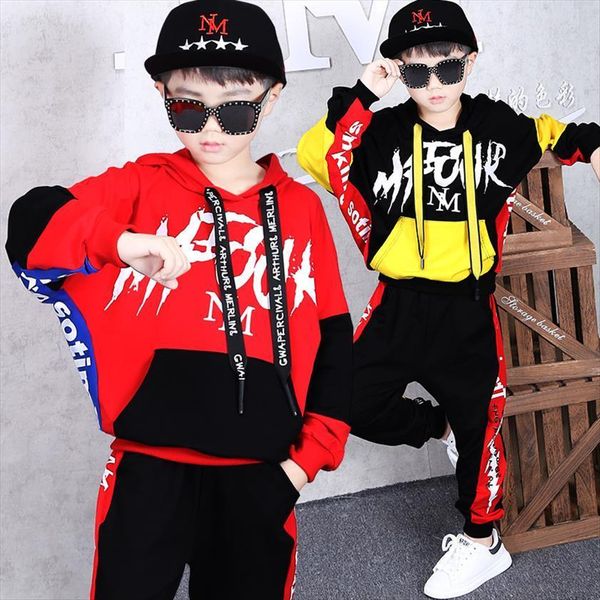 

casual kids boys clothing sets baby boy clothes two pieces sporting suits hooded sweatshirts leggings pants autumn, White