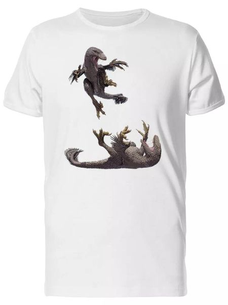 

two dakotaraptors skirmishing men's tee -image by shutterstock, White;black