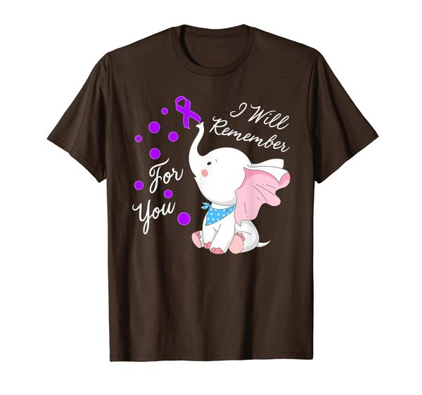 

i will remember for you elephant alzheimers awareness t-shirt, White;black