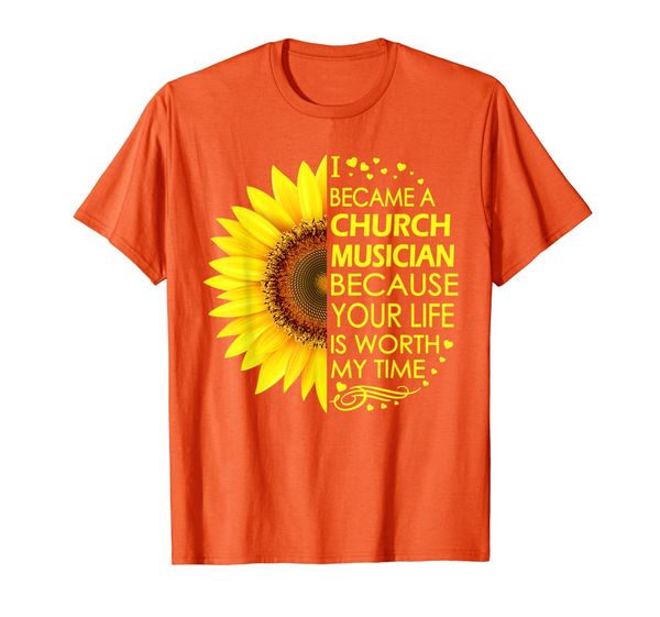 

i became church musician sunflower t-shirt, White;black