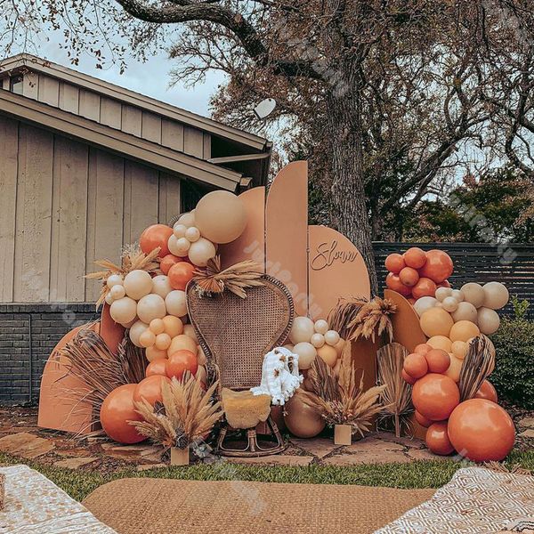 

98pcs doubled matte orange balloons garland wedding decoration halloween baby shower birthday party decor brown ballon arch kit