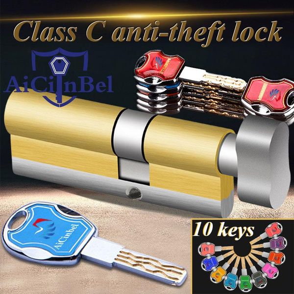 

door cylinder 60 65 70 75 80 85 90mm security copper lock interior bedroom living handle brass locking smart