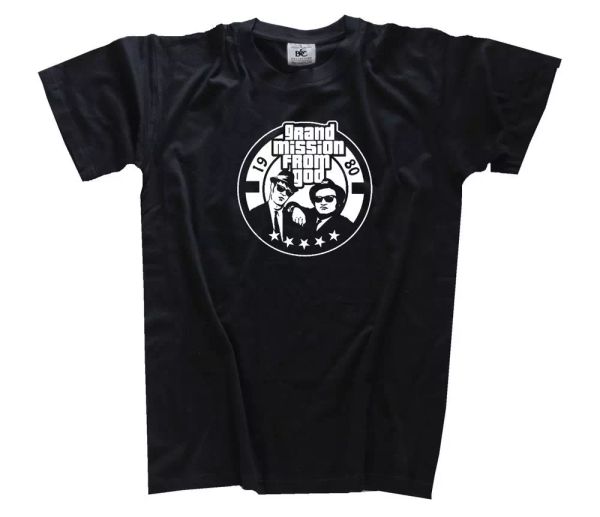 

grand mission from god-brothers t-shirt s-xxxl, White;black