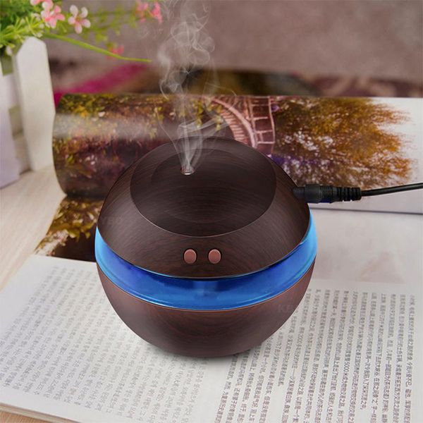 

300ml usb ultrasonic humidifier aroma essential oil diffuser aromatherapy mist maker with blue led light wood grain humidifiers