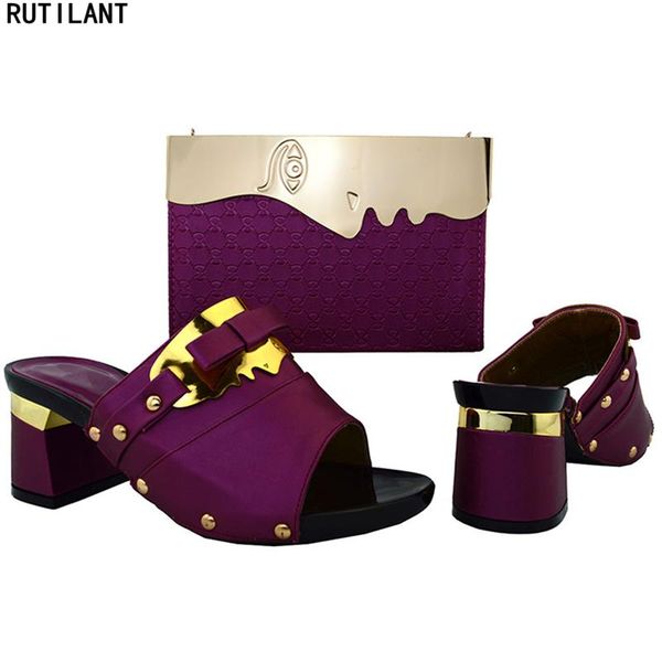 

dress shoes purple color italian and bags for women ladies bag set decorated with rhinestone nigerian, Black