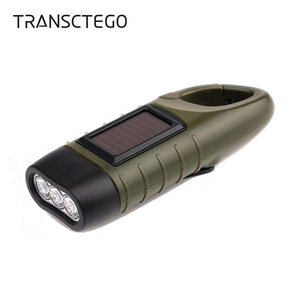 

flashlights hand crank 3 led torches solar dynamo camping light outdoor mountaineering lamp rechargeable batteries