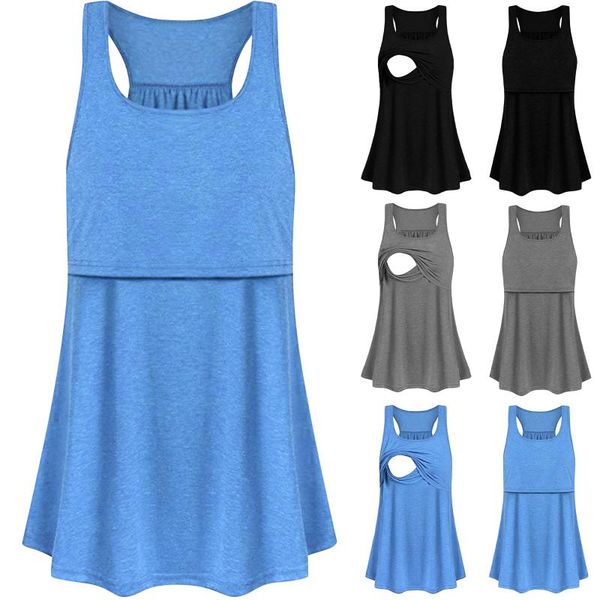 

maternity dresses pregnant women clothes vest dress invisible breastfeeding skirt summer for vÃªtements maternitÃ©, White
