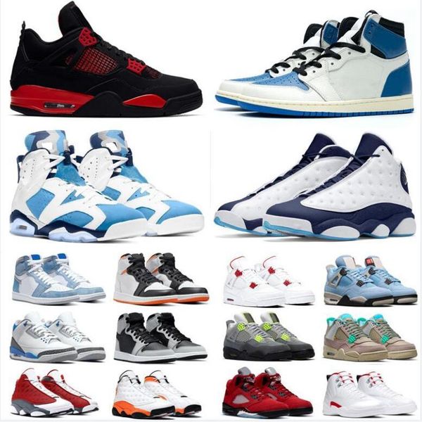 

2023 rototype 1s military blue basketball shoes mens 4s white oreo dark mocha hyper royal silver toe obsidian women men 6s unc carmine, Black