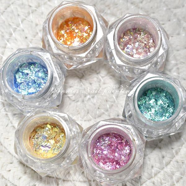 

colors ice crystal nail art glitter powder snow velvet symphony super flash accessories polarized polish glue decoration1, Silver;gold