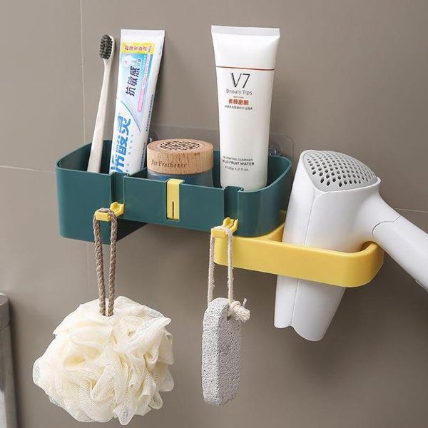 

multi-function paste hair dryer storage shelf bathroom drainage carriage rack