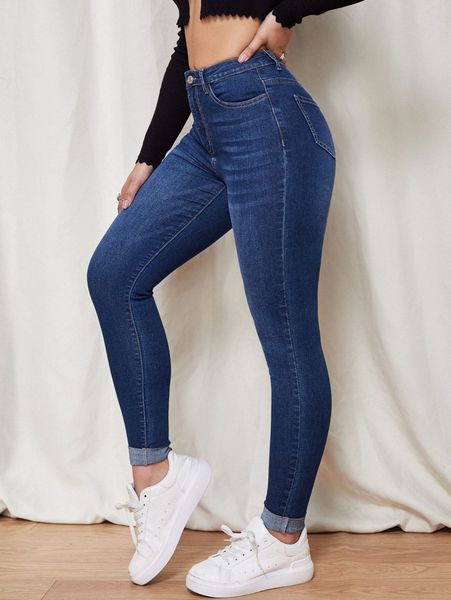 

dark wash skinny jeans j3tj#, Blue