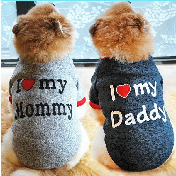 

dog apparel clothes dachshund sweater hoodie cat for knitted coat mascotas ropa i love my mommy chihuahua