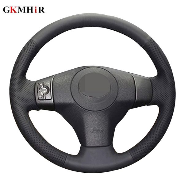 

diy hand-stitched black artificial leather steering wheel cover for yaris vios rav4 2006-2009 scion xb 2008