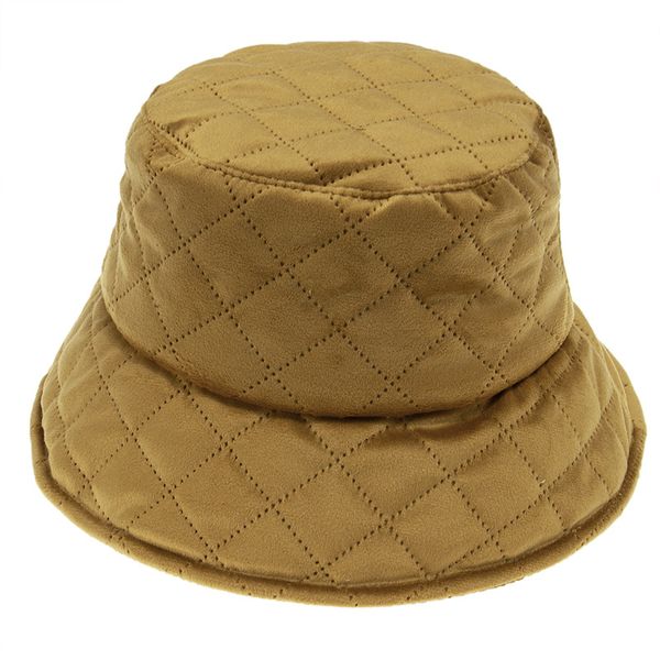 

fashion designers caps autumn and winter quilted bucket cap female korean pure color all-matching rhombus plaid fisherman hat trendy net red, Blue;gray