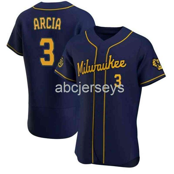

orlando arcia #3 baseball jersey xs-6xl, Black