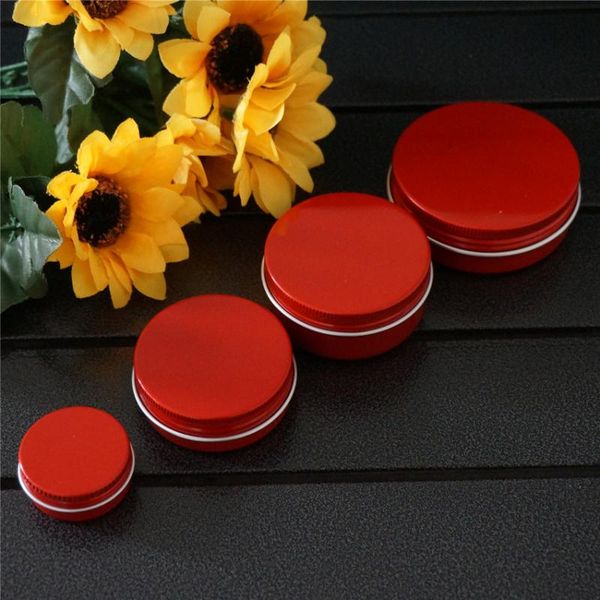 

storage bottles & jars 15/30/50/60g empty red round small aluminum box metal tin diy cream refillable jar tea pot containers