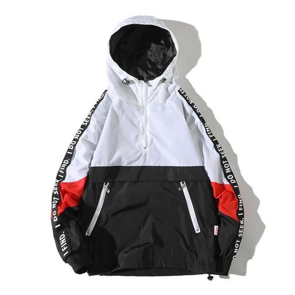 

women's jackets 2021 spring autumn hooded patckwork causal windbreaker women coats zipper lightweight famale, Black;brown