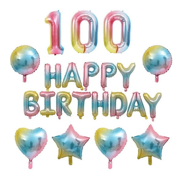

party decoration gradient color love happy birthday letter foil balloon rainbow star number wedding baby shower