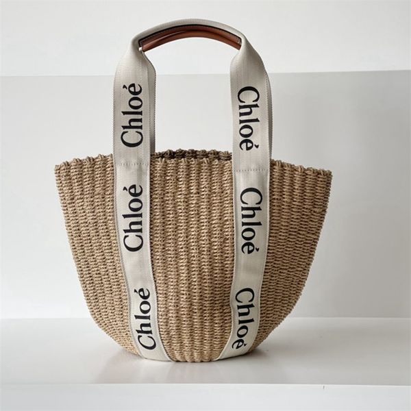

factory bag female 2021 fashion pure color hand woven bag single shoulder bucket cabe basket beach luxuryss designerss yw