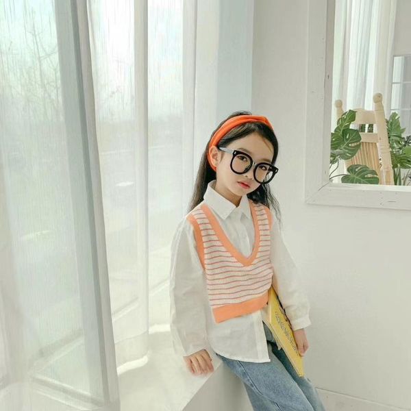 

shirts children's clothing 2021 spring girl's lace large lapel shirt small casual thin, White;black