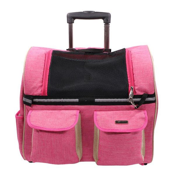 

dog car seat covers pet carrier backpack with wheels for dog/cat, multiple uses cat/dog travel bag/fashion trolley roller bag/travel bag