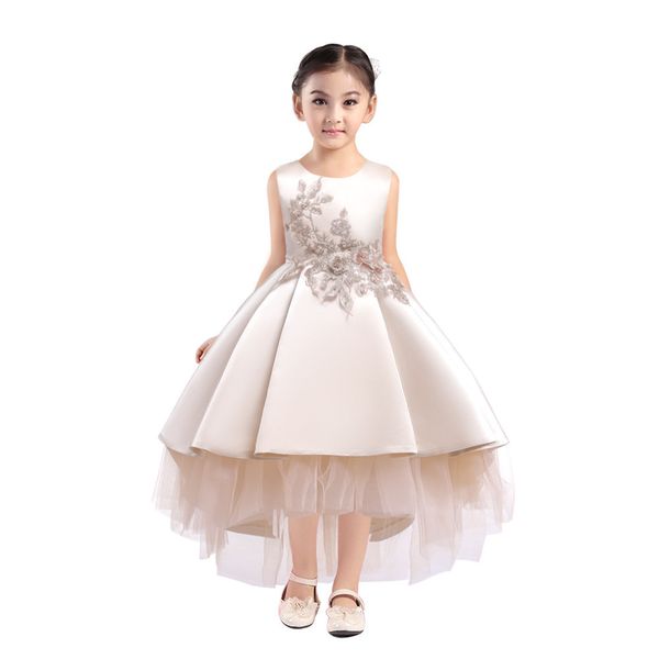 

premium 70% off hg princess girls dress spring new princess dress tail girl dresses itrk, White