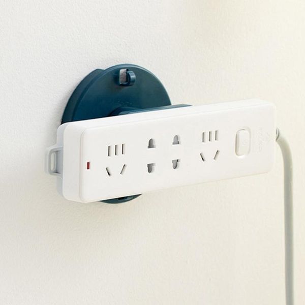 

hooks & rails wall mount socket holder adhesive rotatable power strip fixer wire cable rack